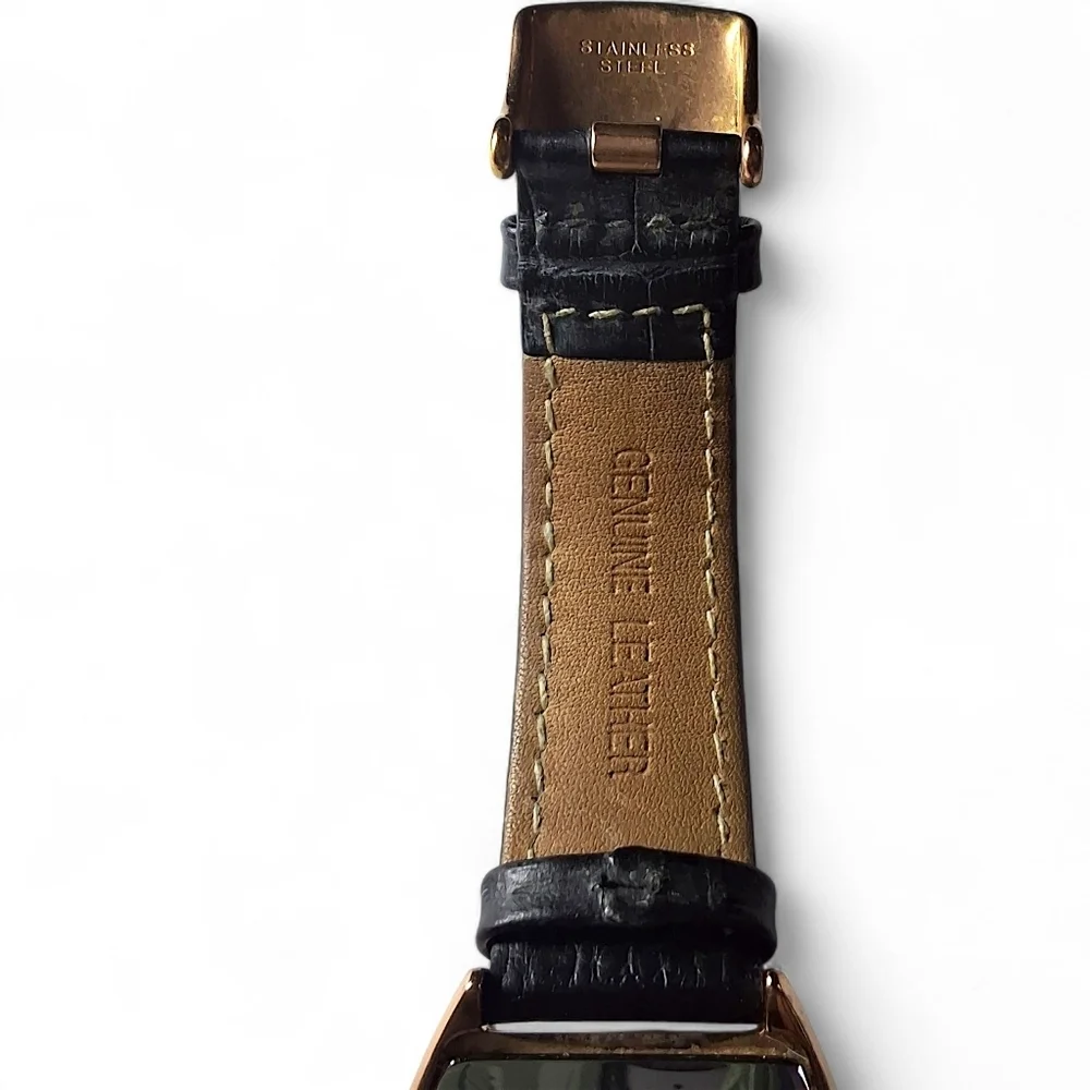 Christian Audigier Watch INC-310 Rose Gold Tattoo Dial Black Leather Band